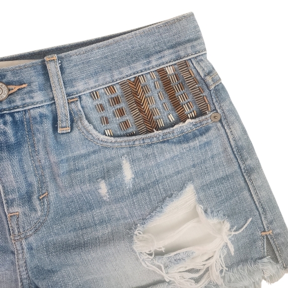 Abercrombie & Fitch Womens Distressed Beaded Pocket Short Shorts Size 2/26. - Picture 4 of 12